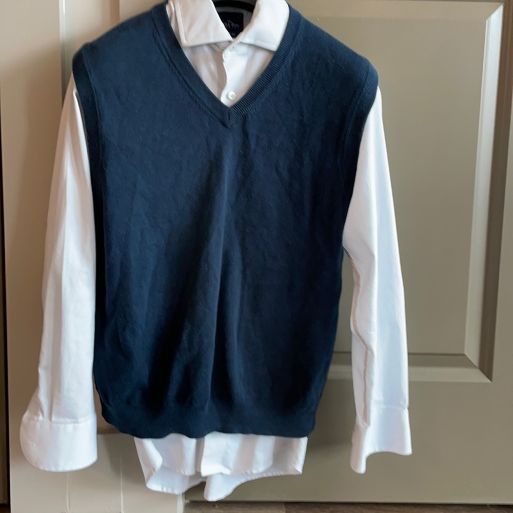 Brooks Brothers Supima Cotton Navy Sweater Small